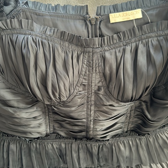 ULLA JOHNSON Lucette ruffled gathered satin mini dress - Picture 2 of 5